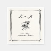 Whimsical Hand getrokken bruiloft Doodles Servet (Voorkant)