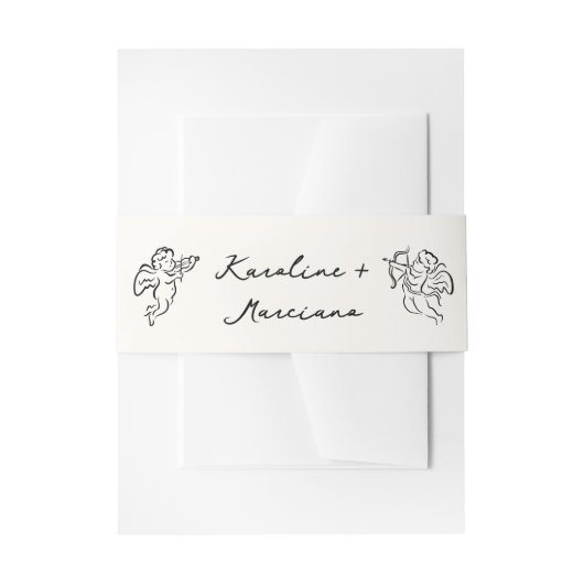 Whimsical Hand getrokken bruiloft Doodles Uitnodigingen Wikkel (Voorkant Voorbeeld)