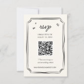 Whimsical Hand getrokken bruiloft eigenzinnige QR RSVP Kaartje (Voorkant)