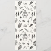 Whimsical, Hand getrokken bruiloft Flat Menu (Achterkant)