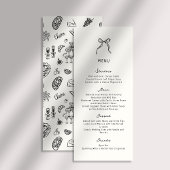 Whimsical, Hand getrokken bruiloft Flat Menu