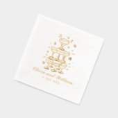 Whimsical Hand getrokken bruiloft Folie Servetten (Links)