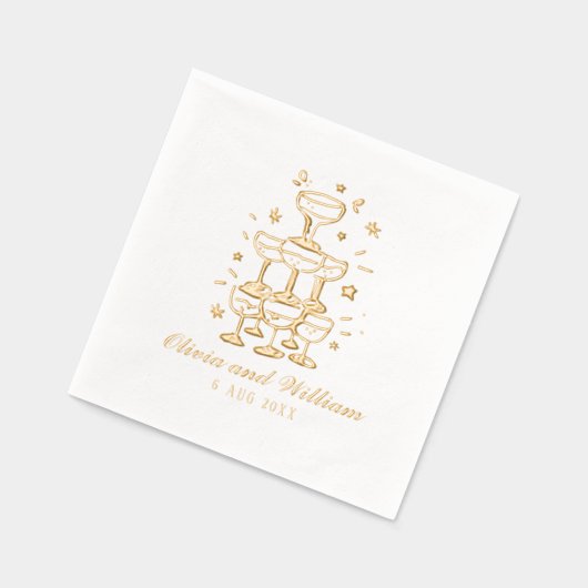 Whimsical Hand getrokken bruiloft Folie Servetten (Links)