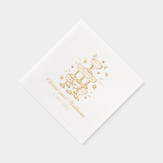 Whimsical Hand getrokken bruiloft Folie Servetten (Rechts)