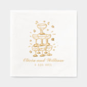 Whimsical Hand getrokken bruiloft Folie Servetten (Voorkant)