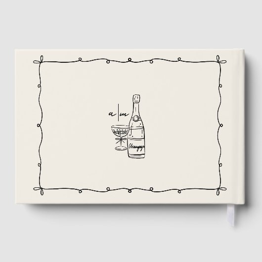 Whimsical  Hand getrokken bruiloft Gastenboek (Achterkant)