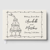 Whimsical  Hand getrokken bruiloft Gastenboek (Voorkant)