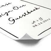 Whimsical Hand getrokken bruiloft gastenboek teken Poster (Hoek)