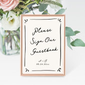 Whimsical Hand getrokken bruiloft gastenboek teken Poster