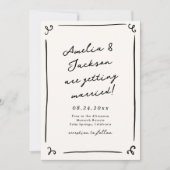 Whimsical Hand getrokken bruiloft Kaart (Voorkant)