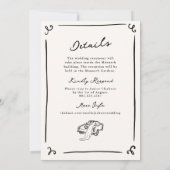 Whimsical Hand getrokken bruiloft Kaart (Achterkant)