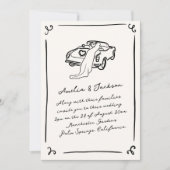 Whimsical Hand getrokken bruiloft Kaart (Voorkant)