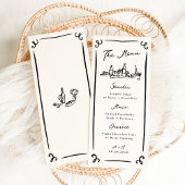 Whimsical Hand getrokken bruiloft menu