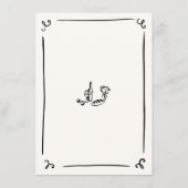 Whimsical Hand getrokken bruiloft menu (Achterkant)