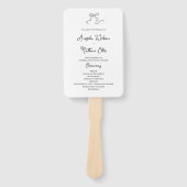Whimsical Hand getrokken bruiloft programma Fan Handwaaier (Voorkant)
