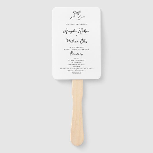 Whimsical Hand getrokken bruiloft programma Fan Handwaaier (Voorkant)