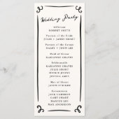 Whimsical Hand getrokken bruiloft programma + fees (Achterkant)