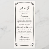 Whimsical Hand getrokken bruiloft programma + fees (Voorkant)