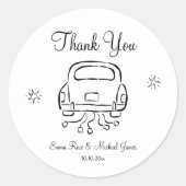 Whimsical Hand getrokken bruiloft Ronde Sticker (Voorkant)