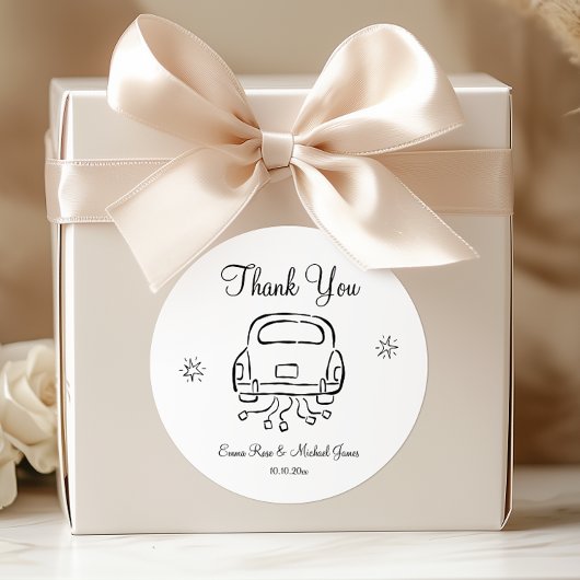 Whimsical Hand getrokken bruiloft Ronde Sticker