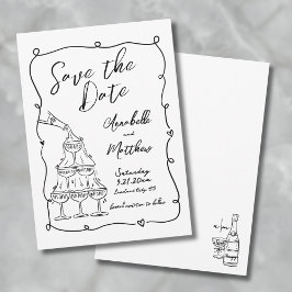 Whimsical Hand getrokken bruiloft Save the Date