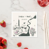 Whimsical Hand getrokken bruiloft Servet (Insitu)