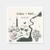 Whimsical Hand getrokken bruiloft Servet (Voorkant)