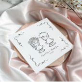 Whimsical Hand getrokken bruiloft Servet