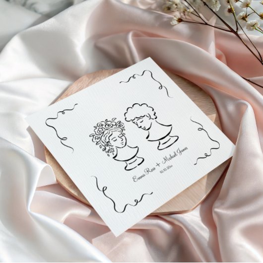 Whimsical Hand getrokken bruiloft Servet