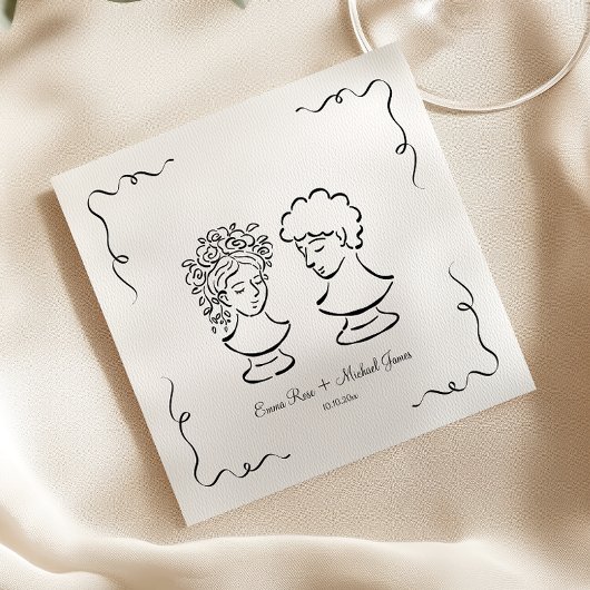 Whimsical Hand getrokken bruiloft Servet