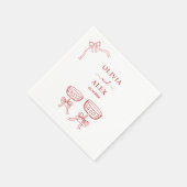 Whimsical Hand getrokken bruiloft Servet (Hoek)