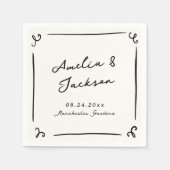 Whimsical Hand getrokken bruiloft Servet (Voorkant)