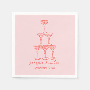 Whimsical Hand getrokken bruiloft servetten