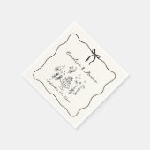 Whimsical, hand getrokken bruiloft servetten (Hoek)