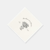 Whimsical, hand getrokken bruiloft servetten (Hoek)