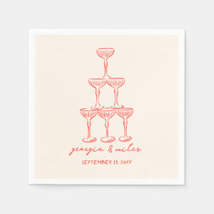 Whimsical Hand getrokken bruiloft servetten