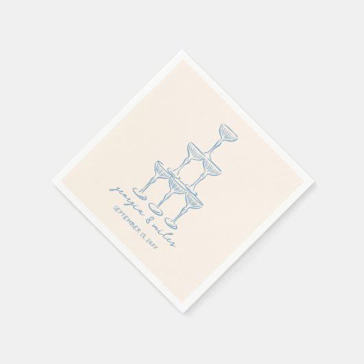 Whimsical Hand getrokken bruiloft servetten (Hoek)