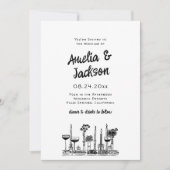 Whimsical Hand getrokken bruiloft uitnodiging (Voorkant)