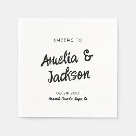 Whimsical Hand getrokken bruiloft uitnodiging Servet