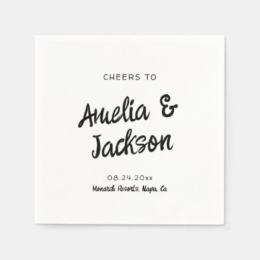 Whimsical Hand getrokken bruiloft uitnodiging Servet (Voorkant)