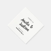 Whimsical Hand getrokken bruiloft uitnodiging Servet (Hoek)