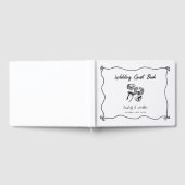 Whimsical Hand getrokken champagne bril bruiloft Gastenboek (Volledig)