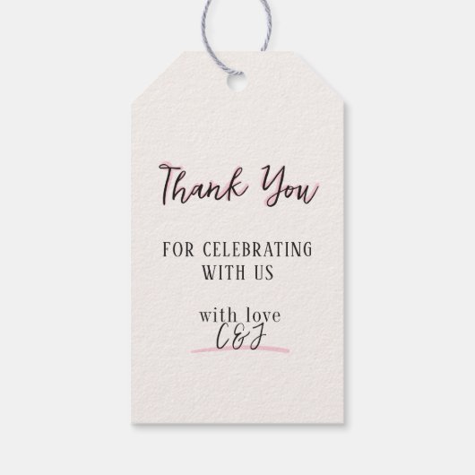 Whimsical Hand getrokken Champagne Toast bruiloft Cadeaulabel (Achterkant)