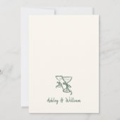 Whimsical Hand getrokken Champagne Toren bruiloft Kaart (Achterkant)