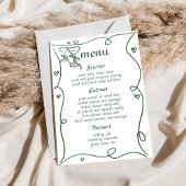 Whimsical Hand getrokken Champagne Wedding Menu