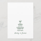 Whimsical Hand getrokken Champagne Wedding Menu (Achterkant)