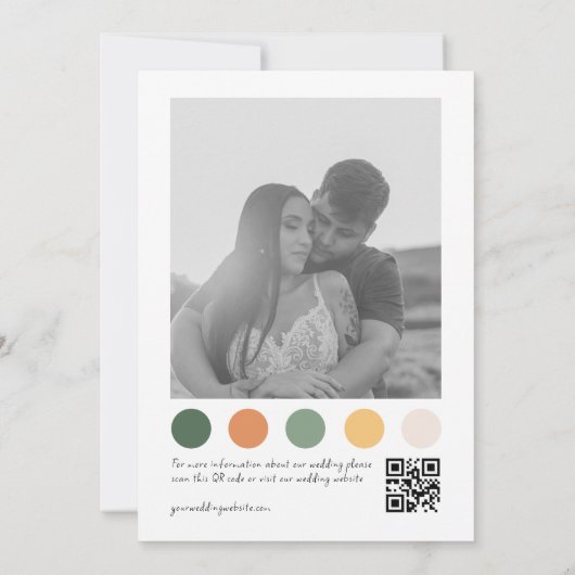 Whimsical Hand getrokken Cherry Kleding Kleur QR C Save The Date (Achterkant)