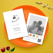 Whimsical Hand getrokken Cherry Kleding Kleur QR C Save The Date