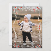 Whimsical Hand getrokken Christmas Bow Ribbon 2 Fo Feestdagenkaart (Voorkant)