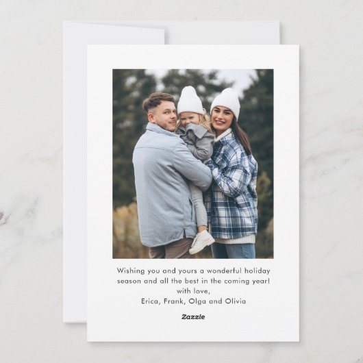 Whimsical Hand getrokken Christmas Bow Ribbon 2 Fo Feestdagenkaart (Achterkant)